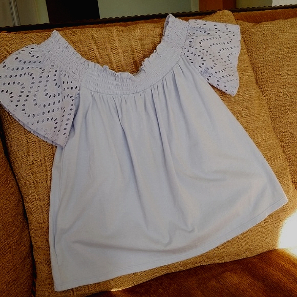 Express 100% cotton off   the shoulder blouse